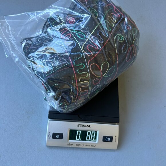 Celsa Sheer Mesh Duster Lightweight Embroidered Floral‎ Black Multicolor W L - Picture 10 of 10